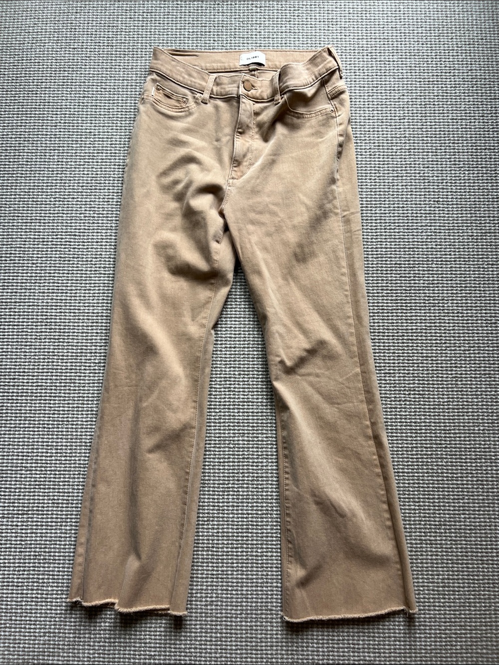 DL1961 Beige Straight-Leg Jeans size 28